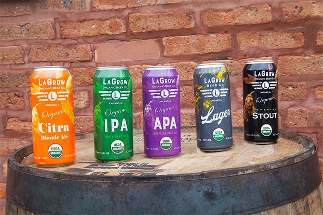 A selection of LaGrow organic beers