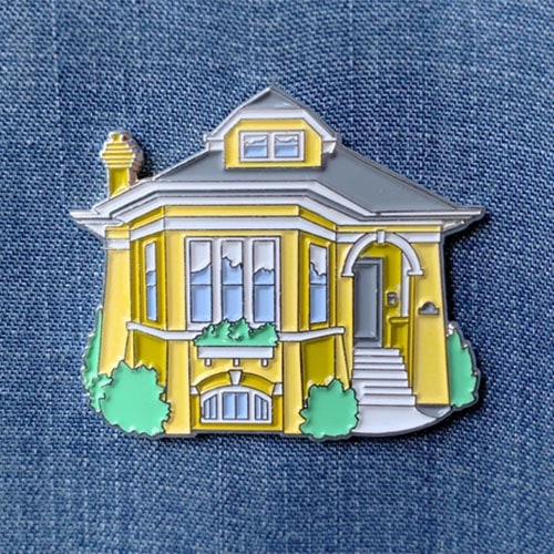 Chicago Bungalow enamel pin from Cape Horn Illustration