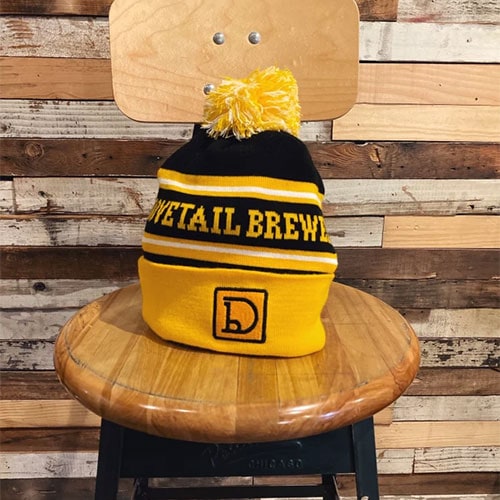 A picture of the perfect holiday gift for Chicago winter, a Dovetail beanie