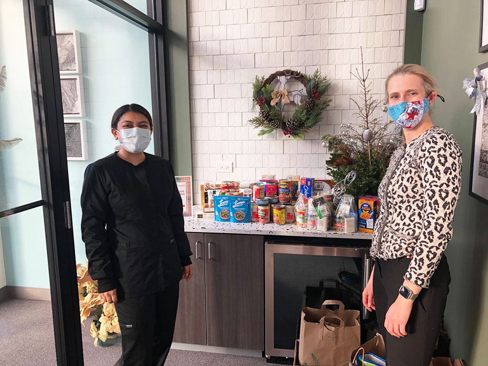 Juniper Dentistry collects food and supplies for Ravenswood Community Services