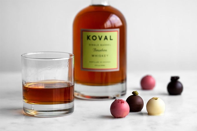 KOVAL bourbon and Valentine's Day truffles